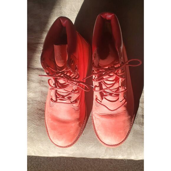 Timberland Red Boots Size 6 Youth Size A13HV - Picture 3 of 9